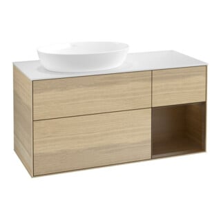 V&B Waschtischunterschrank Finion 120cm, Pl wh. m, Reg wal ven, Oa ven