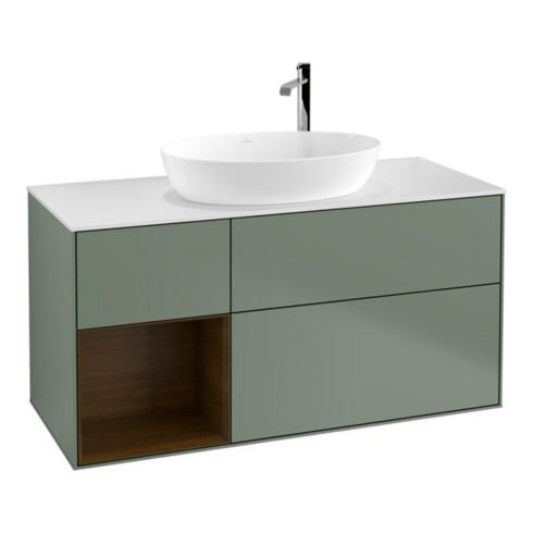 V&B Waschtischunterschrank Finion 120cm, Pl wh. m, Reg wal ven, Oli. m Lac
