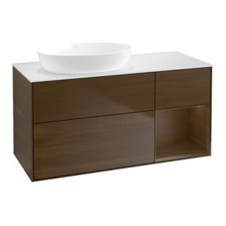 V&B Waschtischunterschrank Finion 120cm, Pl wh. m, Reg wal ven, wal ven
