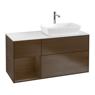 V&B Waschtischunterschrank Finion 120cm, Pl wh. m, Reg wal ven, wal ven