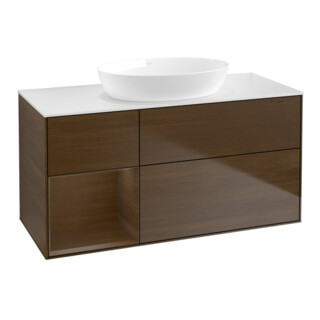 V&B Waschtischunterschrank Finion 120cm, Pl wh. m, Reg wal ven, wal ven