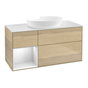 V&B Waschtischunterschrank Finion 120cm, Pl wh. m, Reg wh. m Lac, Oa ven