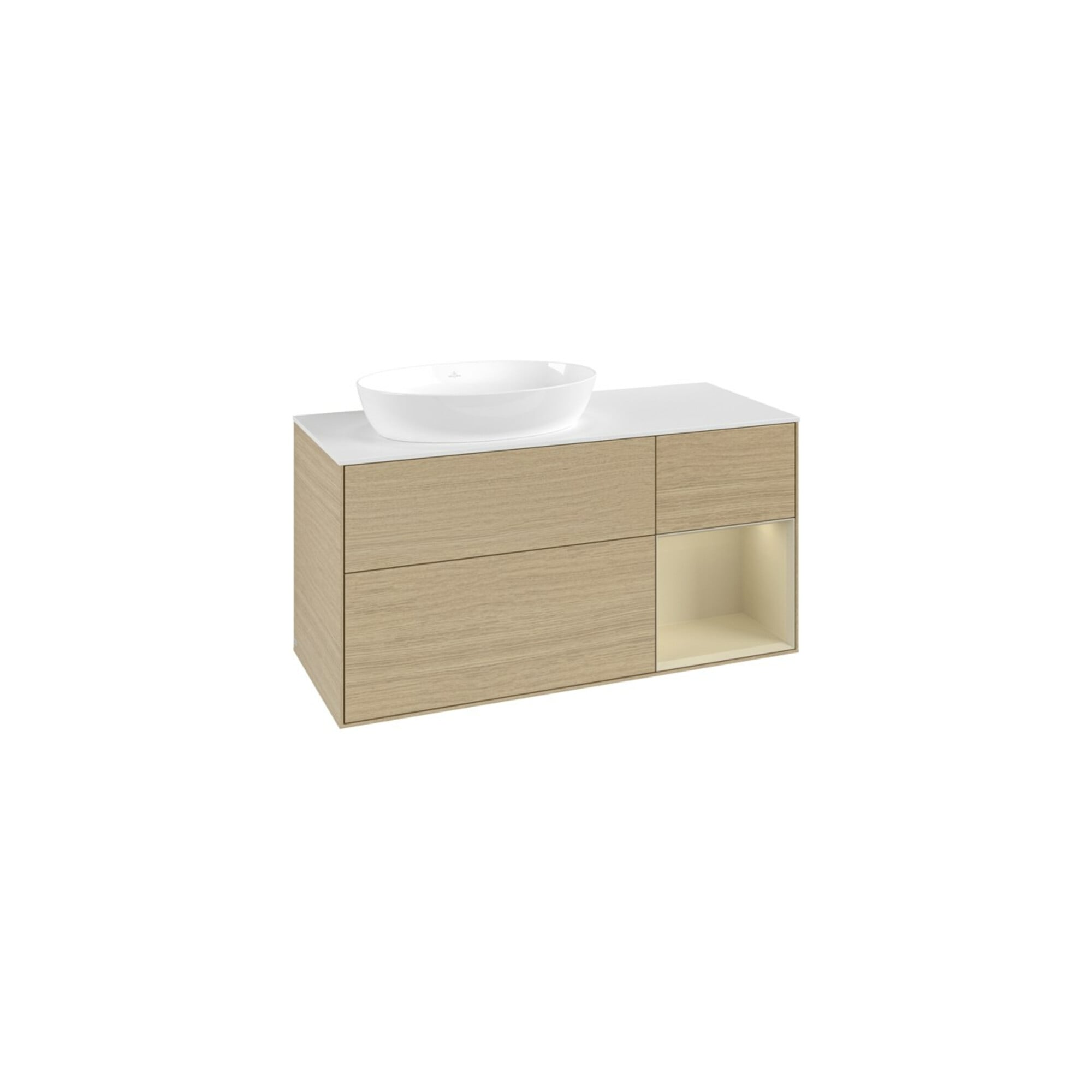 V&B Waschtischunterschrank Finion 120cm, Pl wh. m, si Gr m Lac, Oa ven ; Villeroy & Boch