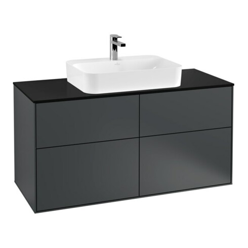 V&B Waschtischunterschrank Finion 120x60,3cm, Abd.-Pl. bla m, md bl. m Lac