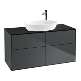 V&B Waschtischunterschrank Finion 120x60,3cm, Abd.-Pl. bla m, md bl. m Lac
