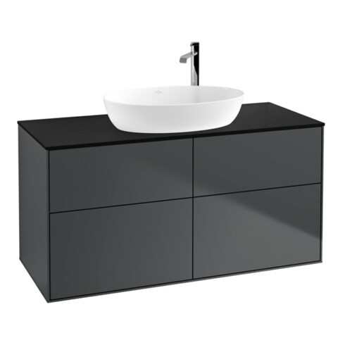 V&B Waschtischunterschrank Finion 120x60,3cm, Abd.-Pl. bla m, md bl. m Lac