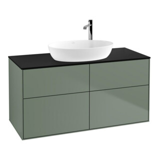 V&B Waschtischunterschrank Finion 120x60,3cm, Abd.-Pl. bla m, Oli. m Lac
