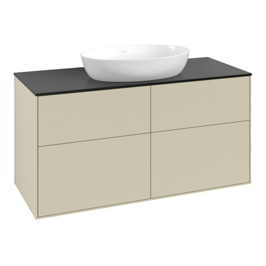 V&B Waschtischunterschrank Finion 120x60,3cm, Abd.-Pl. bla m, si Gr m Lac