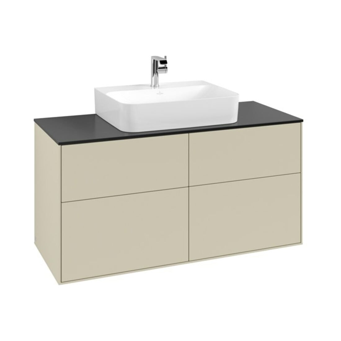 V&B Waschtischunterschrank Finion 120x60,3cm, Abd.-Pl. bla m, si Gr m Lac