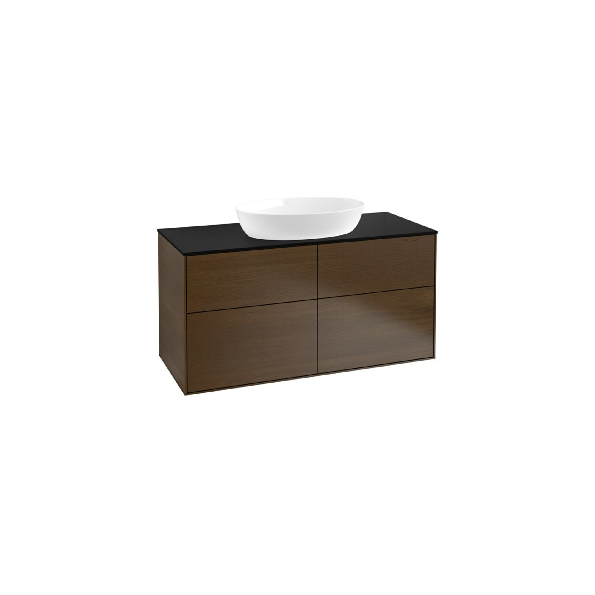 V&B Waschtischunterschrank Finion 120x60,3cm, Abd.-Pl. bla m, wal veneer ; Villeroy & Boch