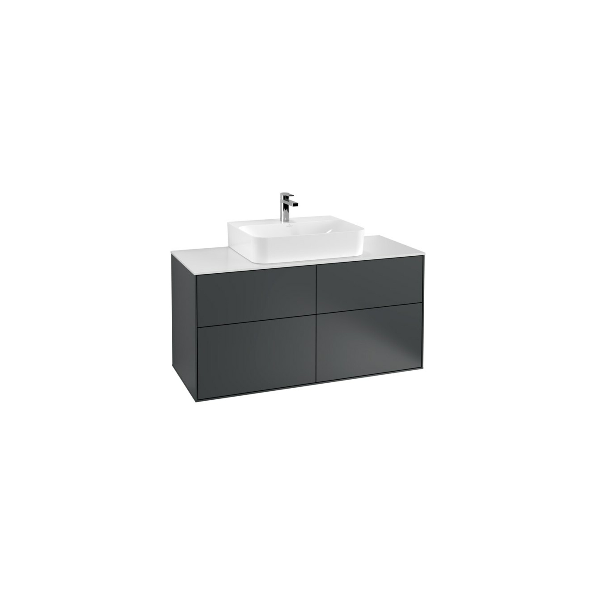 V&B Waschtischunterschrank Finion 120x60,3cm, Abd.-Pl. wh. m, md bl. m Lac ; Villeroy & Boch