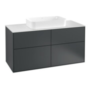 V&B Waschtischunterschrank Finion 120x60,3cm, Abd.-Pl. wh. m, md bl. m Lac