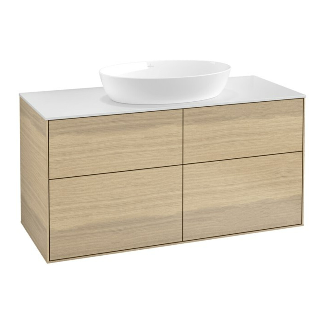 V&B Waschtischunterschrank Finion 120x60,3cm, Abd.-Pl. wh. m, Oak Veneer