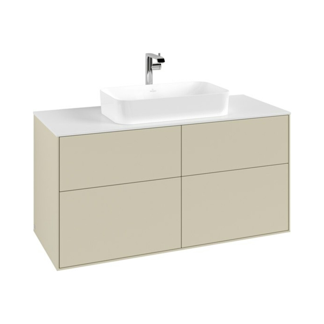 V&B Waschtischunterschrank Finion 120x60,3cm, Abd.-Pl. wh. m, si Gr m Lac