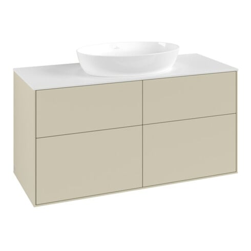V&B Waschtischunterschrank Finion 120x60,3cm, Abd.-Pl. wh. m, si Gr m Lac