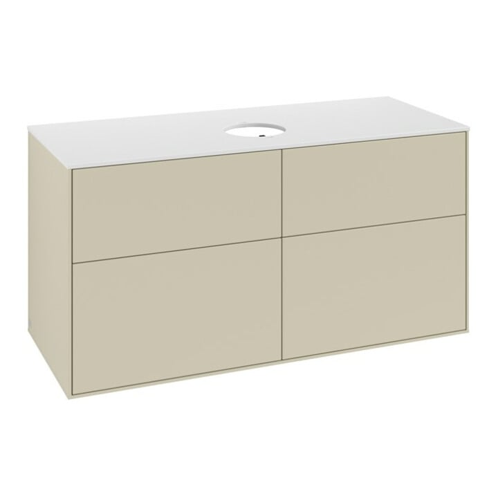 V&B Waschtischunterschrank Finion 120x60,3cm, Abd.-Pl. wh. m, si Gr m Lac