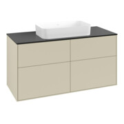 V&B Waschtischunterschrank Finion 120x60,3x50,1cm, Gl. bla m, si Gr m Lac