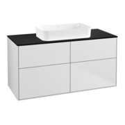 V&B Waschtischunterschrank Finion 120x60,3x50,1cm, Gl. bla m, wh. m Lac