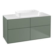 V&B Waschtischunterschrank Finion 120x60,3x50,1cm, Gl. wh. m, Oli. m Lac