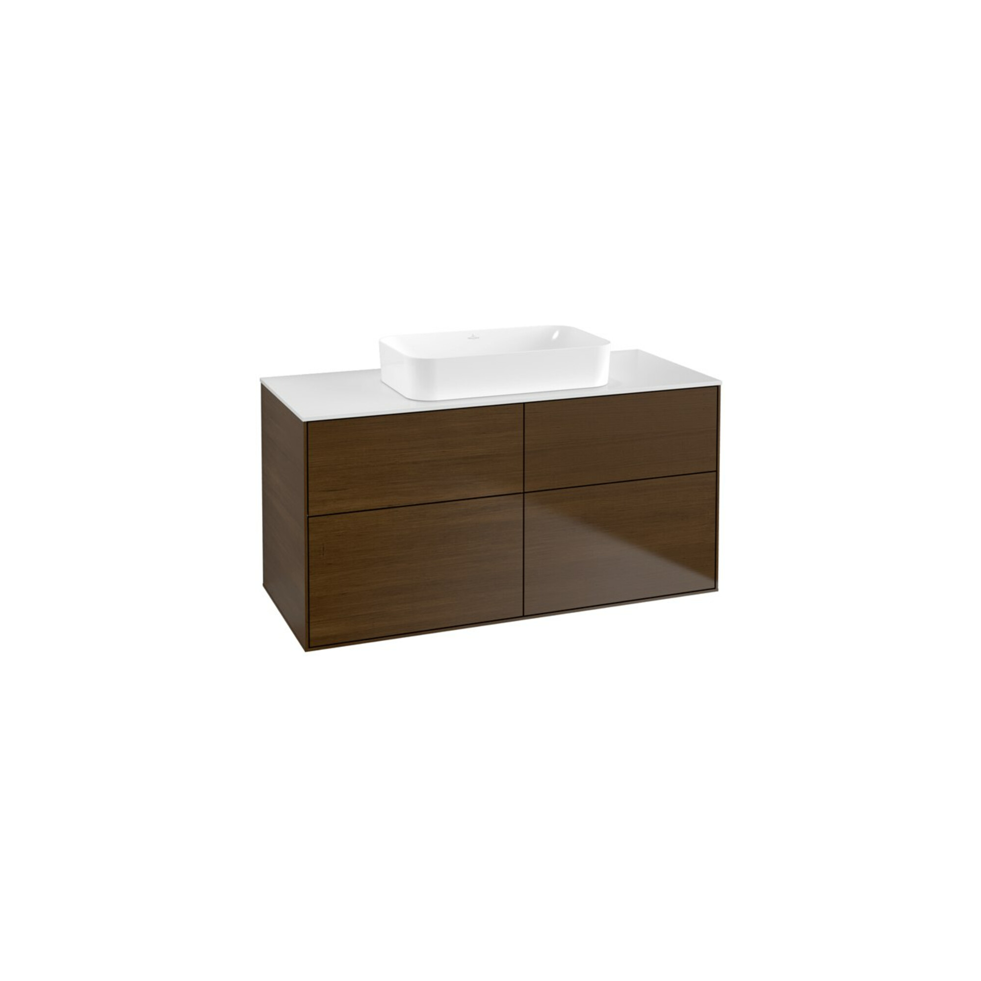 V&B Waschtischunterschrank Finion 120x60,3x50,1cm, Gl. wh. m, wal veneer ; Villeroy & Boch