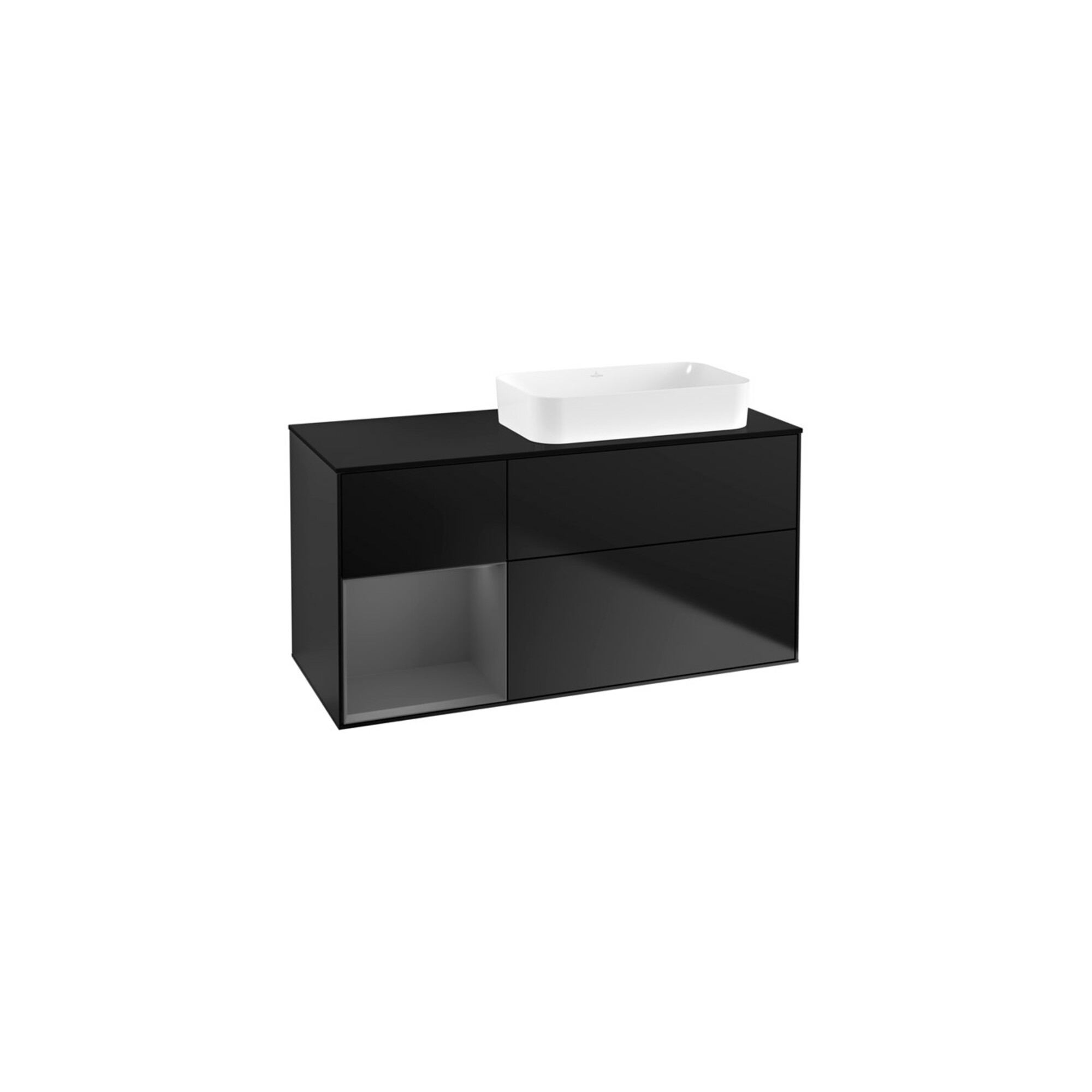 V&B Waschtischunterschrank Finion 120x60 cm, Reg li Anthrac. m, bla m Lac ; Villeroy & Boch