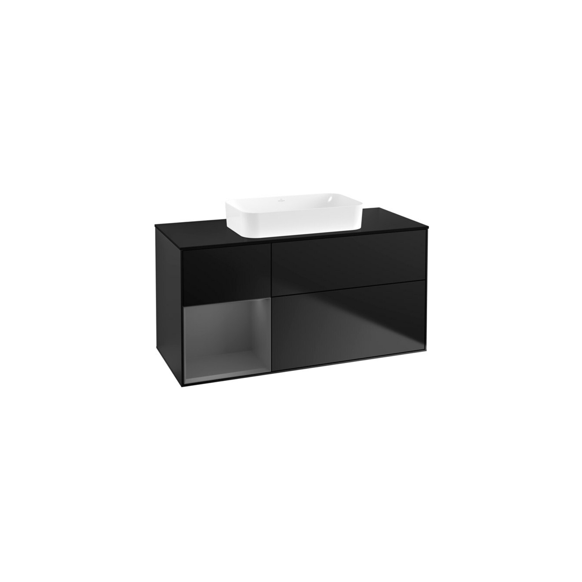 V&B Waschtischunterschrank Finion 120x60 cm, Reg li Anthrac. m, bla m Lac ; Villeroy & Boch