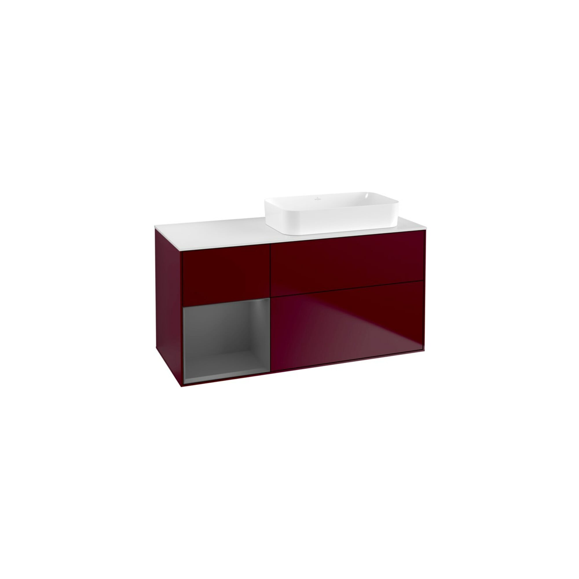 V&B Waschtischunterschrank Finion 120x60 cm, Reg li Anthrac. m, Peony Matt ; Villeroy & Boch