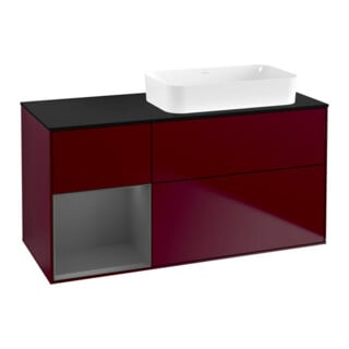 V&B Waschtischunterschrank Finion 120x60 cm, Reg li Anthrac. m, Peony Matt
