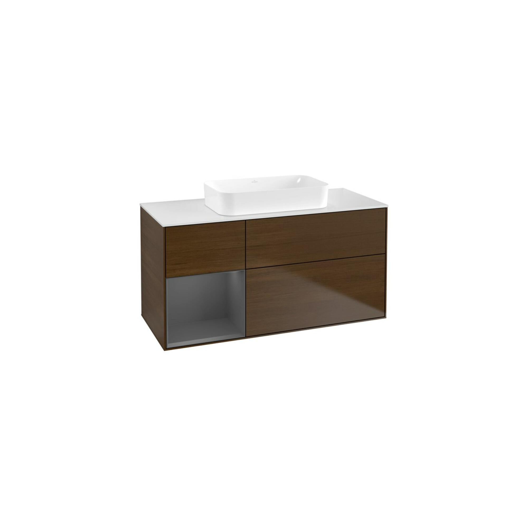 V&B Waschtischunterschrank Finion 120x60 cm, Reg li Anthrac. m, wal veneer ; Villeroy & Boch
