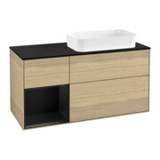 V&B Waschtischunterschrank Finion 120x60 cm, Reg li bla m Lac, Oak Veneer