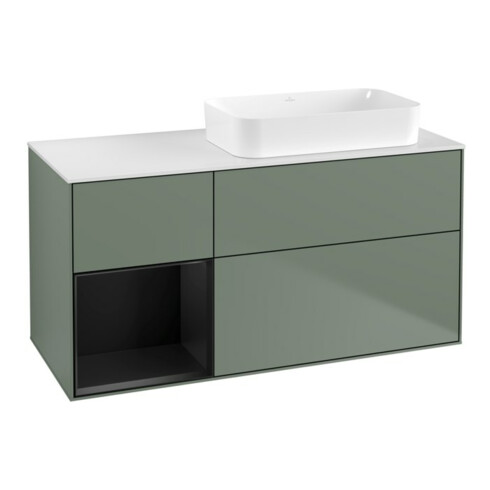V&B Waschtischunterschrank Finion 120x60 cm, Reg li bla m Lac, Oli. m Lac