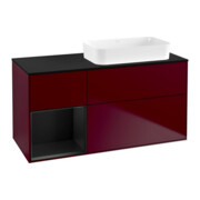 V&B Waschtischunterschrank Finion 120x60 cm, Reg li bla m Lac, Peony Matt