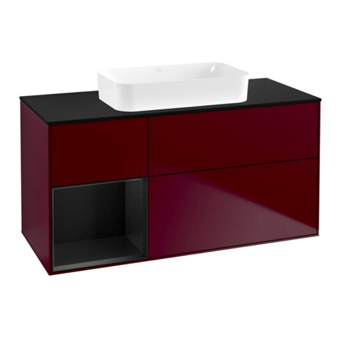 V&B Waschtischunterschrank Finion 120x60 cm, Reg li bla m Lac, Peony Matt