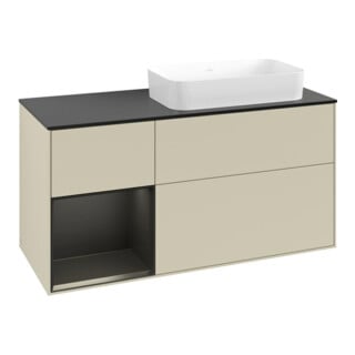 V&B Waschtischunterschrank Finion 120x60 cm, Reg li bla m Lac, si Gr m Lac