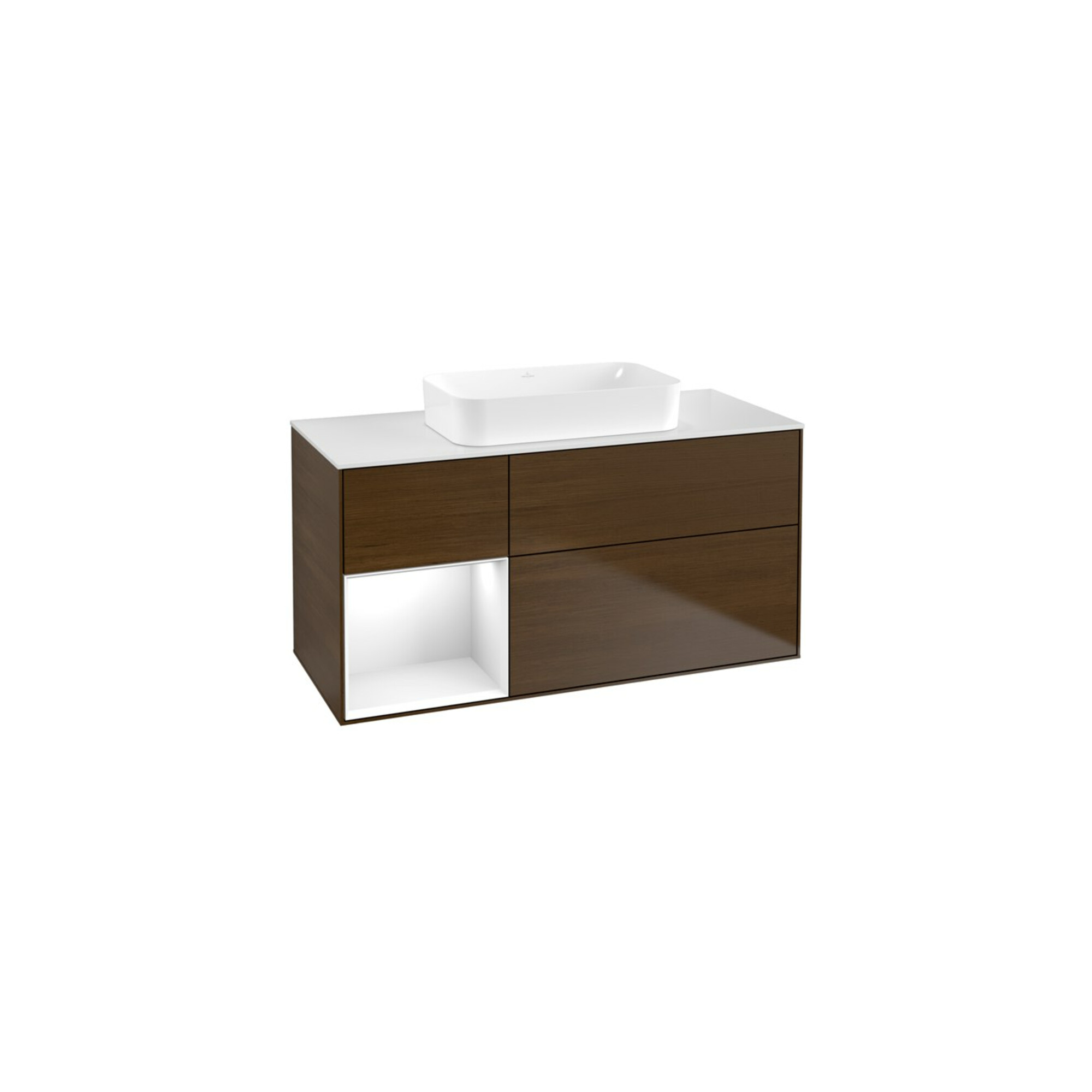 V&B Waschtischunterschrank Finion 120x60 cm, Reg li glo wh. Lac, wal ven ; Villeroy & Boch