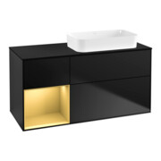 V&B Waschtischunterschrank Finion 120x60 cm, Reg li gol m, bla m lacquer