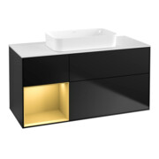 V&B Waschtischunterschrank Finion 120x60 cm, Reg li gol m, bla m lacquer