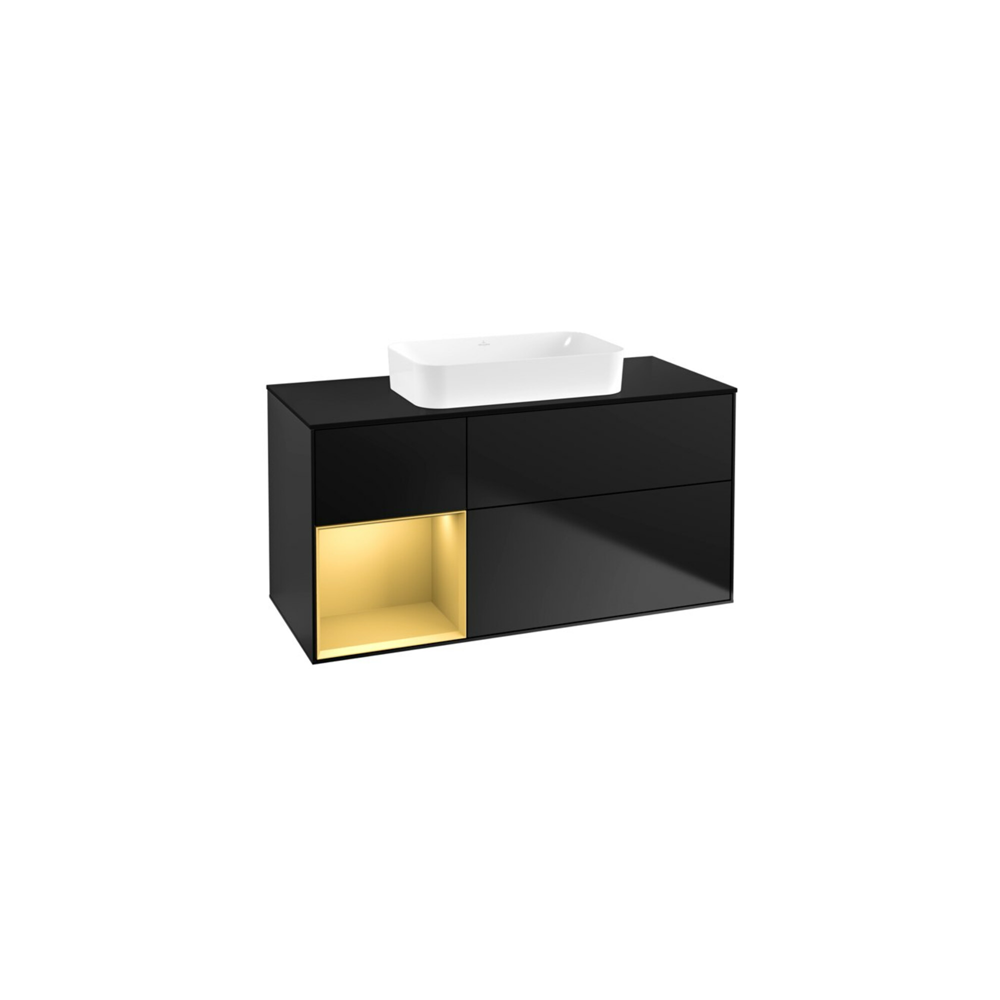 V&B Waschtischunterschrank Finion 120x60 cm, Reg li gol m, bla m lacquer ; Villeroy & Boch