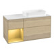 V&B Waschtischunterschrank Finion 120x60 cm, Reg li Gold matt, Oak Veneer-1