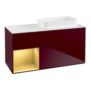 V&B Waschtischunterschrank Finion 120x60 cm, Reg li Gold matt, Peony Matt