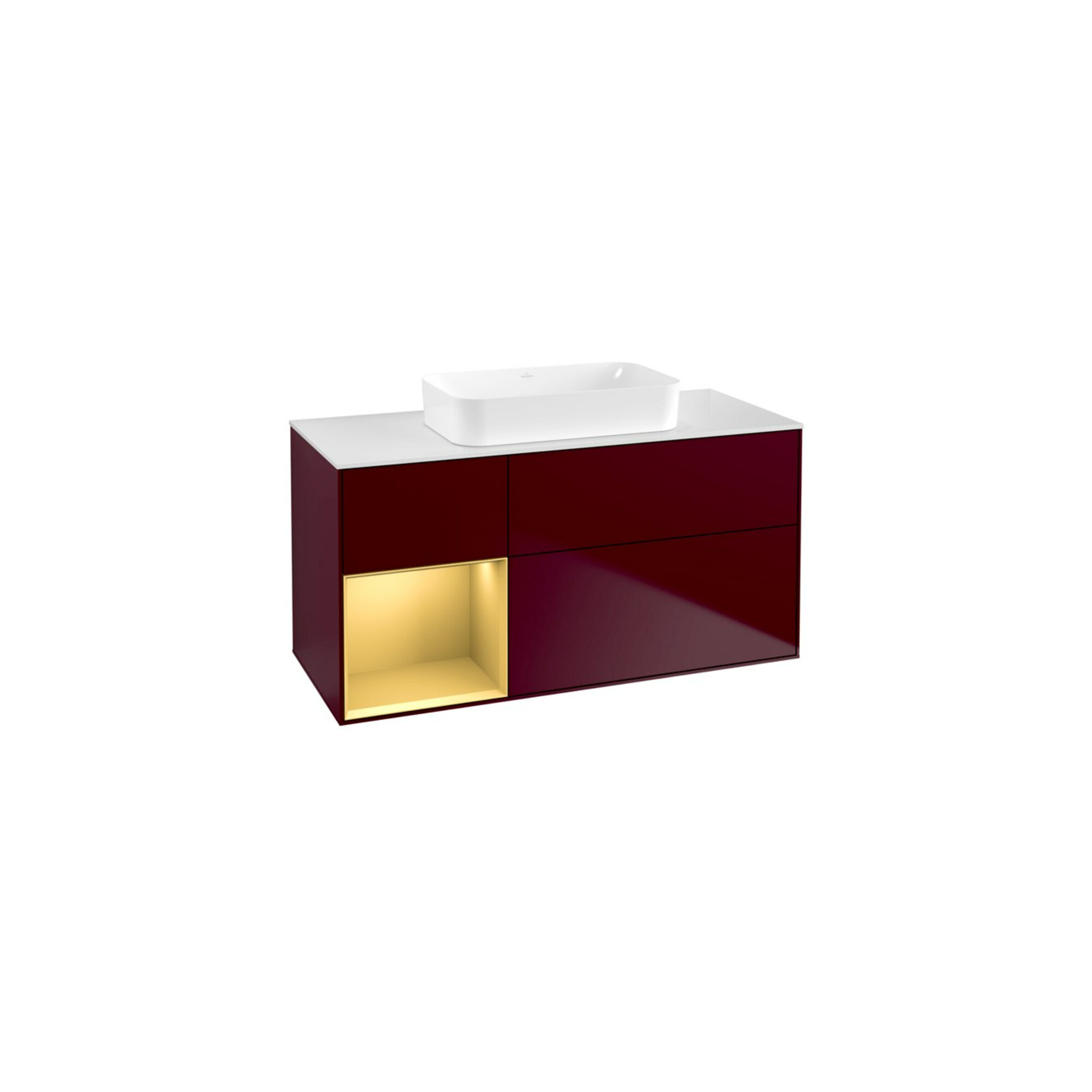V&B Waschtischunterschrank Finion 120x60 cm, Reg li Gold matt, Peony Matt ; Villeroy & Boch