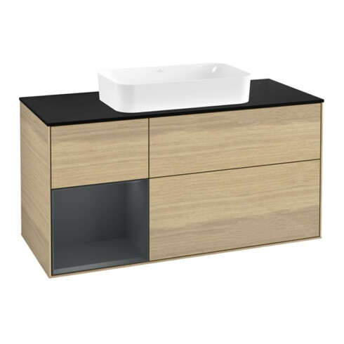 V&B Waschtischunterschrank Finion 120x60 cm, Reg li md bl. m Lac, Oa ven