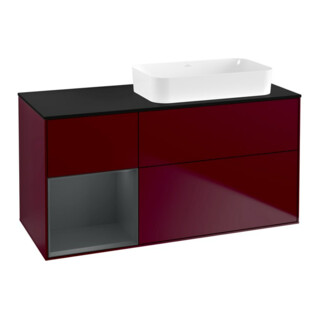 V&B Waschtischunterschrank Finion 120x60 cm, Reg li md bl. m Lac, Peo Matt
