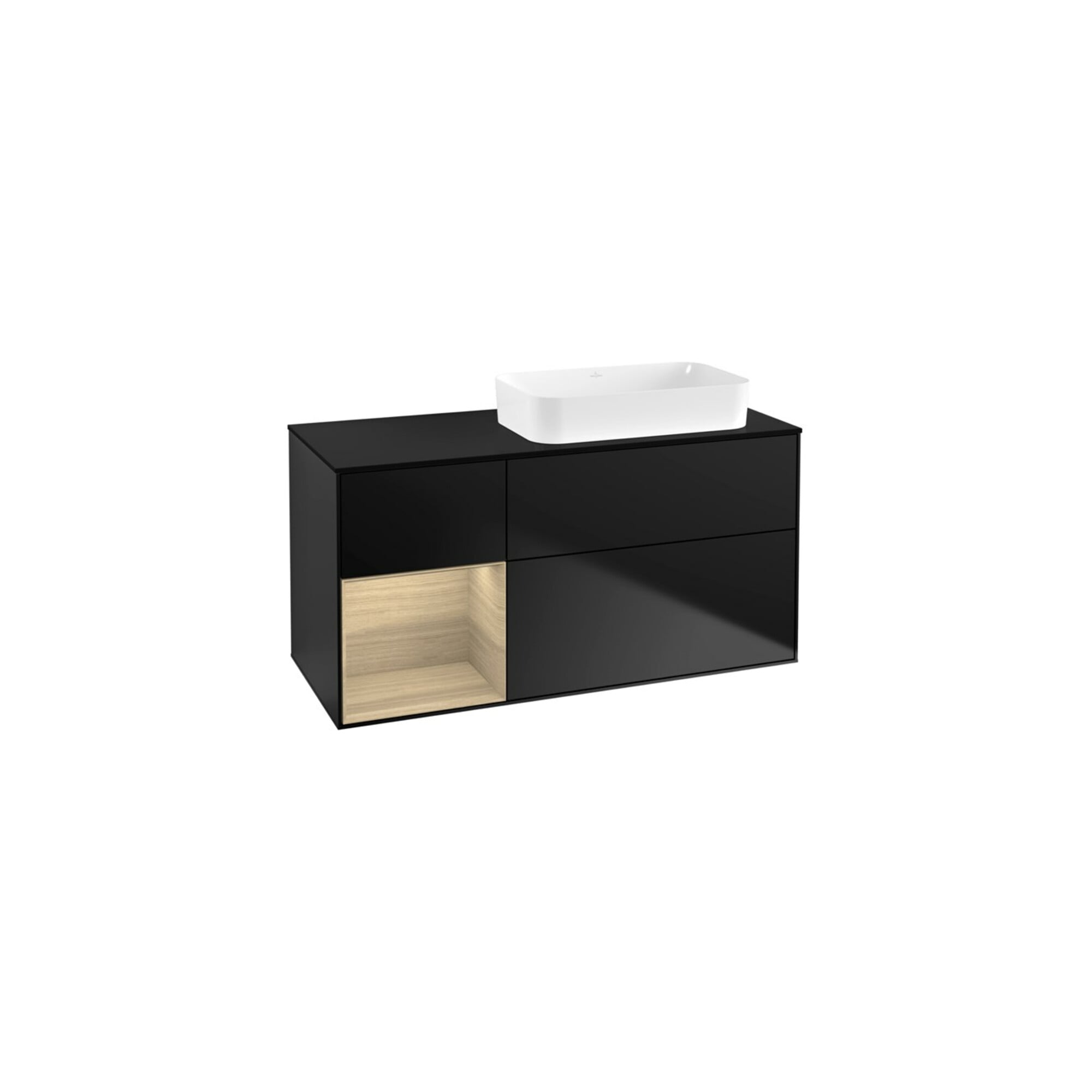 V&B Waschtischunterschrank Finion 120x60 cm, Reg li Oa ven, bla m lacquer ; Villeroy & Boch