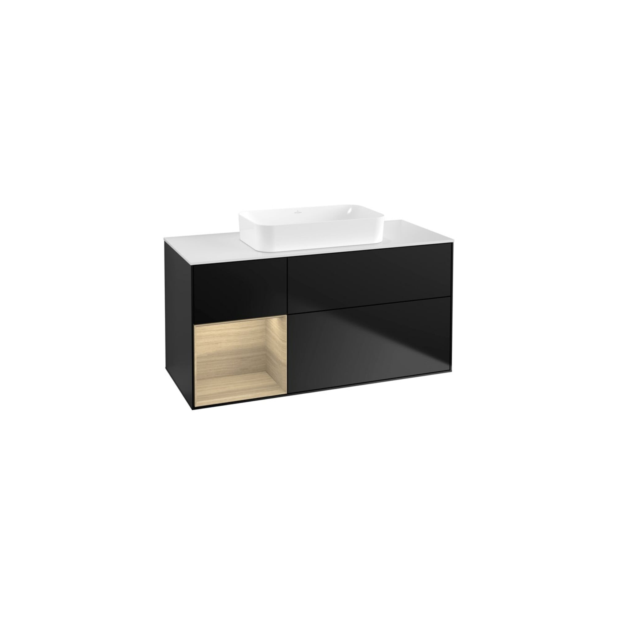 V&B Waschtischunterschrank Finion 120x60 cm, Reg li Oa ven, bla m lacquer ; Villeroy & Boch