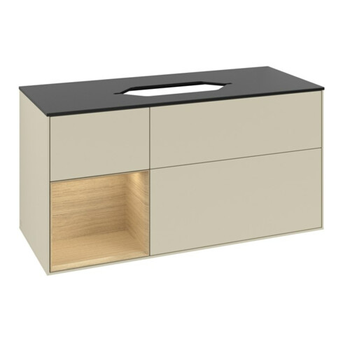 V&B Waschtischunterschrank Finion 120x60 cm, Reg li Oa ven, si Gr m Lac