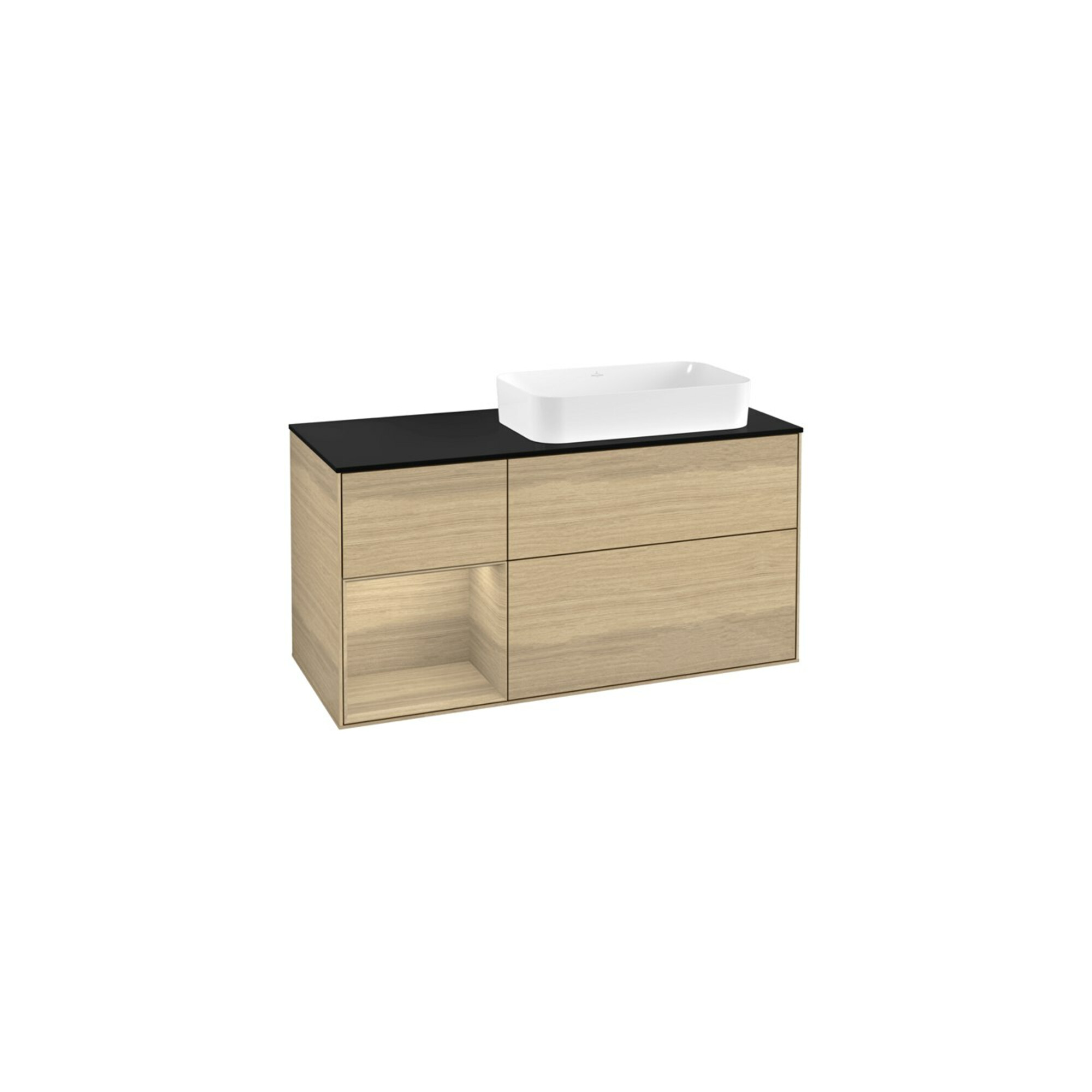 V&B Waschtischunterschrank Finion 120x60 cm, Reg li Oak Veneer, Oak Veneer ; Villeroy & Boch