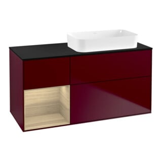 V&B Waschtischunterschrank Finion 120x60 cm, Reg li Oak Veneer, Peony Matt