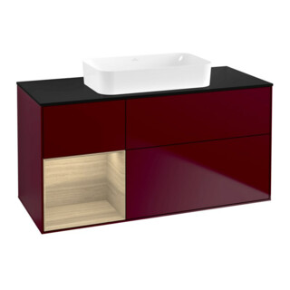 V&B Waschtischunterschrank Finion 120x60 cm, Reg li Oak Veneer, Peony Matt