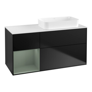 V&B Waschtischunterschrank Finion 120x60 cm, Reg li Oli. m Lac, bla m Lac